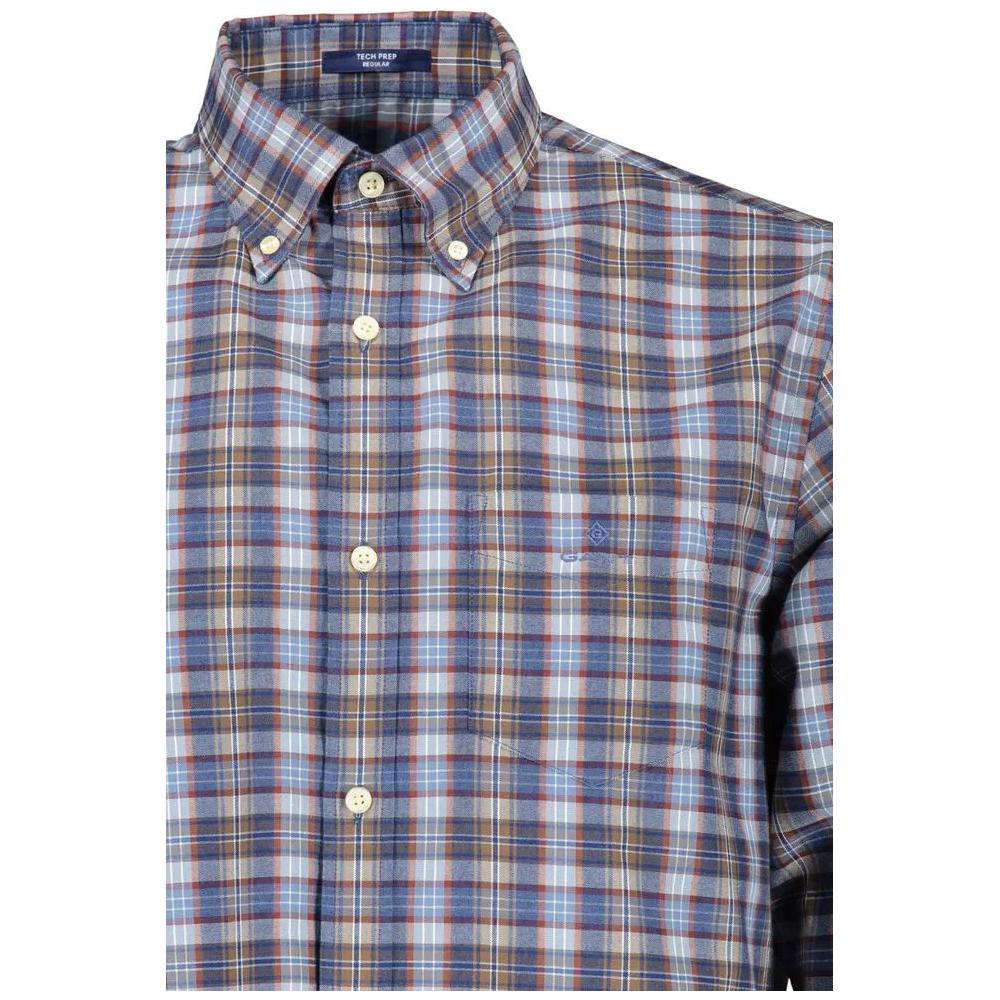 Gant | Elegant Blue Button-Down Cotton Blend Shirt| McRichard Designer Brands   