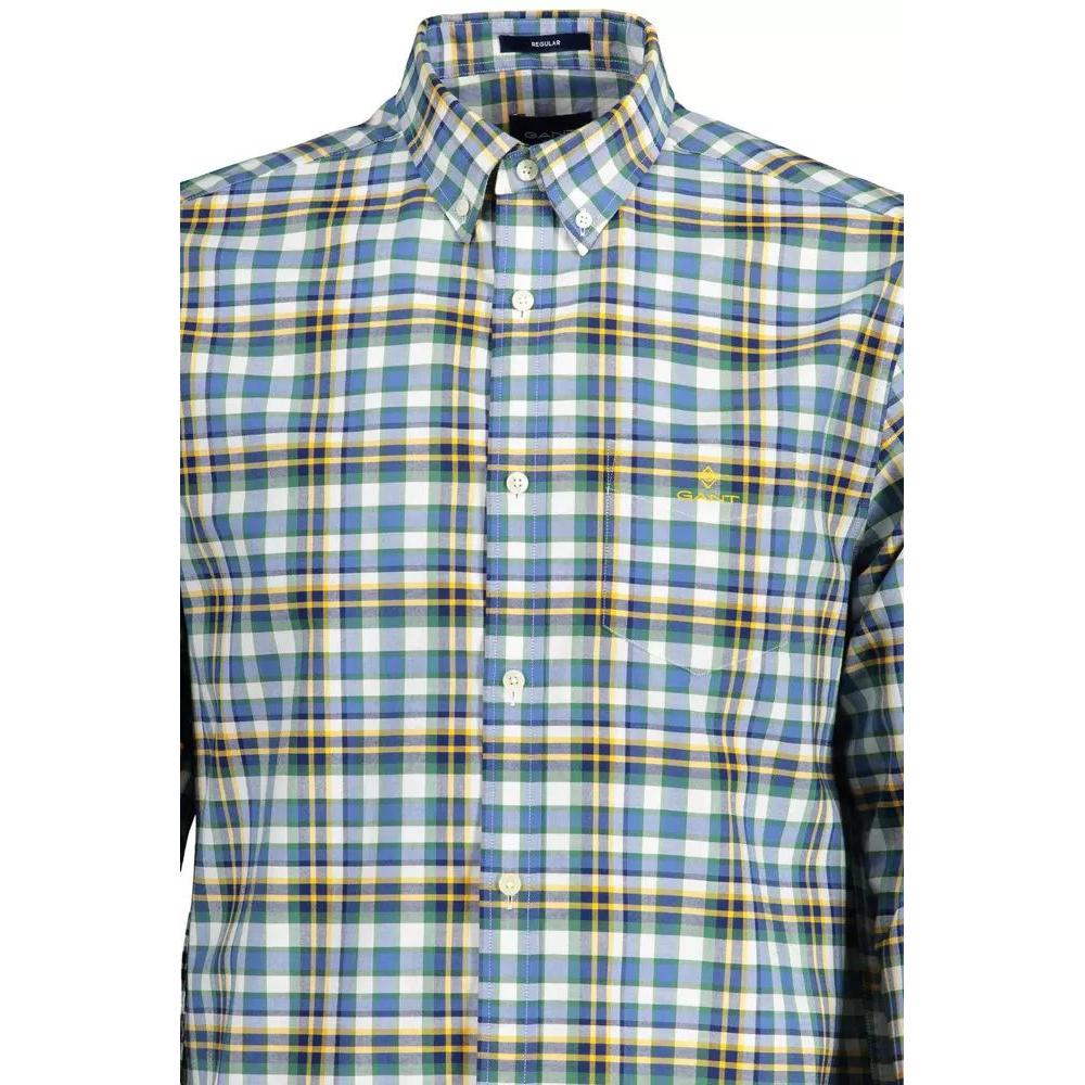 Gant Elegant Blue Cotton Button-Down Shirt elegant-blue-cotton-button-down-shirt