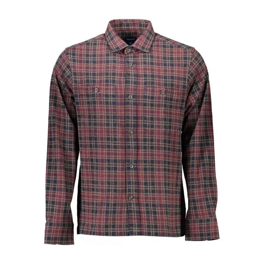 Gant | Elegant Long-Sleeved Brown Cotton Shirt| McRichard Designer Brands   