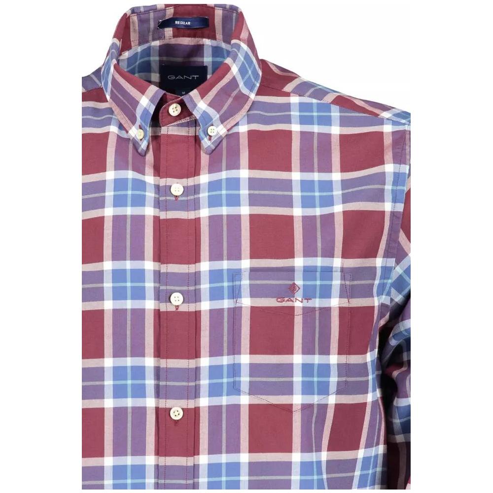 Gant | Elegant Purple Cotton Button-Down Shirt| McRichard Designer Brands   