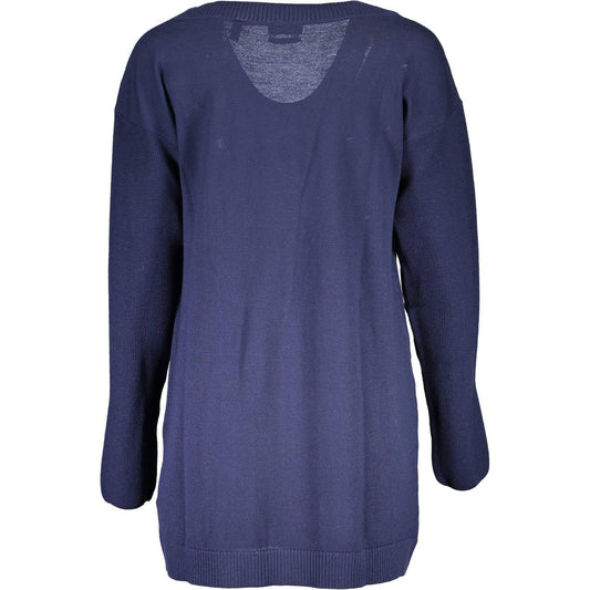 Gant | Elegant Blue Wool Long Sleeve Cardigan| McRichard Designer Brands   