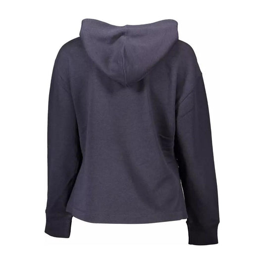 Gant Chic Blue Hooded Sweatshirt with Side Slits chic-blue-hooded-sweatshirt-with-side-slits