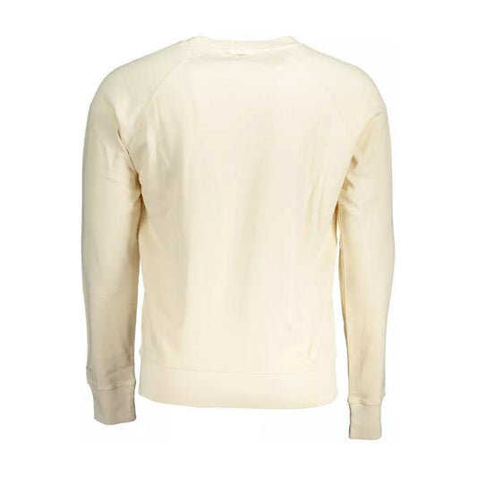 Gant Chic Beige Cotton Sweatshirt with Logo Print chic-beige-cotton-sweatshirt-with-logo-print