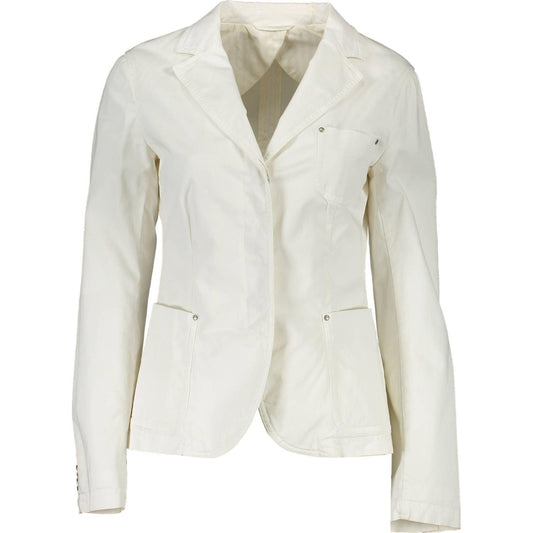 Elegant White Cotton Classic Jacket