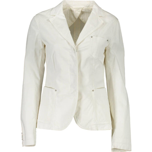 Gant Elegant White Cotton Classic Jacket elegant-white-cotton-classic-jacket