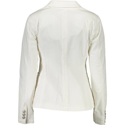 Elegant White Cotton Classic Jacket