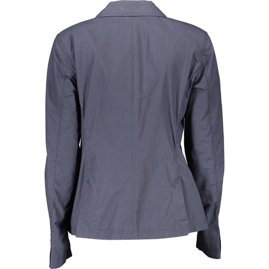 Timeless Blue Cotton Jacket with Classic Appeal