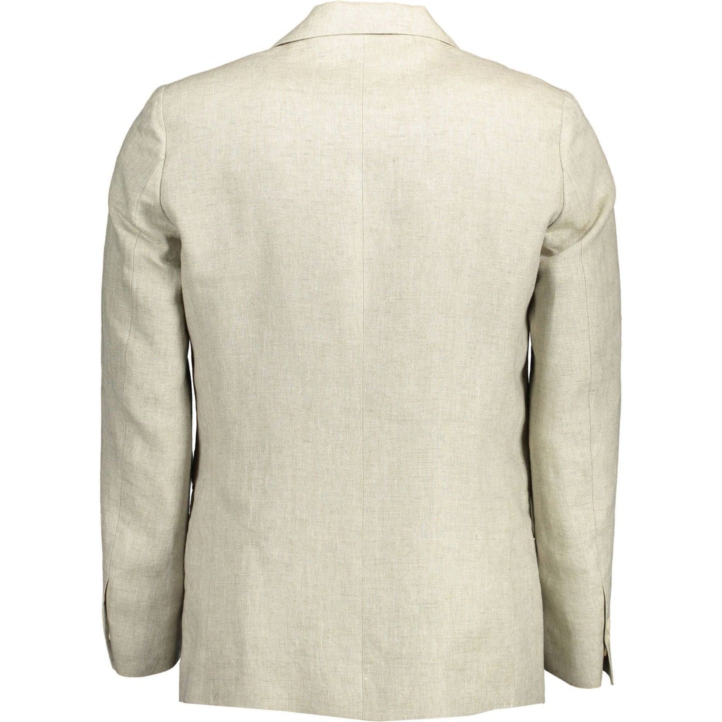 Gant Beige Linen Classic Jacket with Logo beige-linen-classic-jacket-with-logo