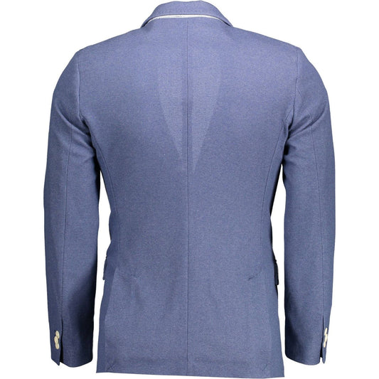Gant Chic Slim-Fit Blue Jacket with Elegant Detailing chic-slim-fit-blue-jacket-with-elegant-detailing