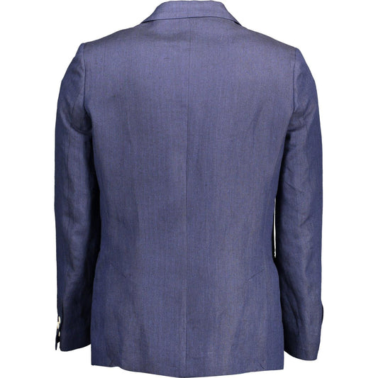 Elegant Linen Blue Jacket for Men