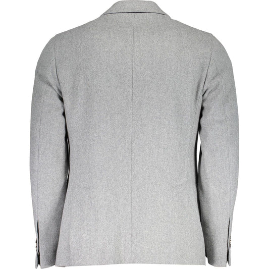 Gant Elegant Gray Wool Blend Jacket elegant-gray-wool-blend-jacket