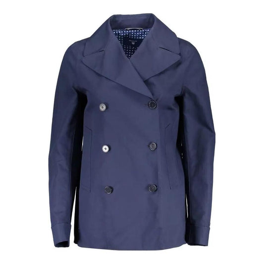 Gant | Chic Blue Cotton Sports Jacket with Logo Detail| McRichard Designer Brands   
