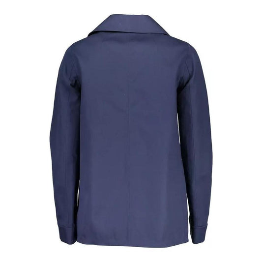 Gant Chic Blue Cotton Sports Jacket with Logo Detail chic-blue-cotton-sports-jacket-with-logo-detail