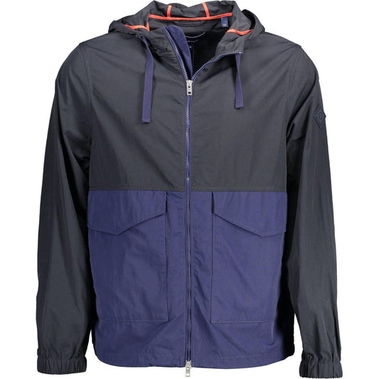 Gant Chic Blue Hooded Sports Jacket with Contrast Details chic-blue-hooded-sports-jacket-with-contrast-details