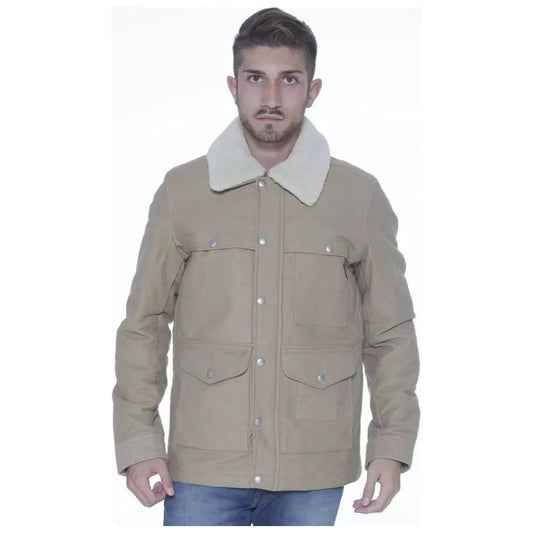 Gant Beige Long-Sleeve Cotton Jacket with Pockets beige-long-sleeve-cotton-jacket-with-pockets