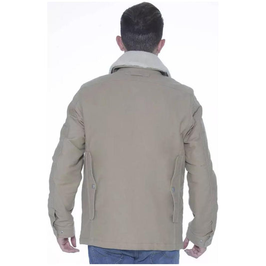 Gant Beige Long-Sleeve Cotton Jacket with Pockets beige-long-sleeve-cotton-jacket-with-pockets