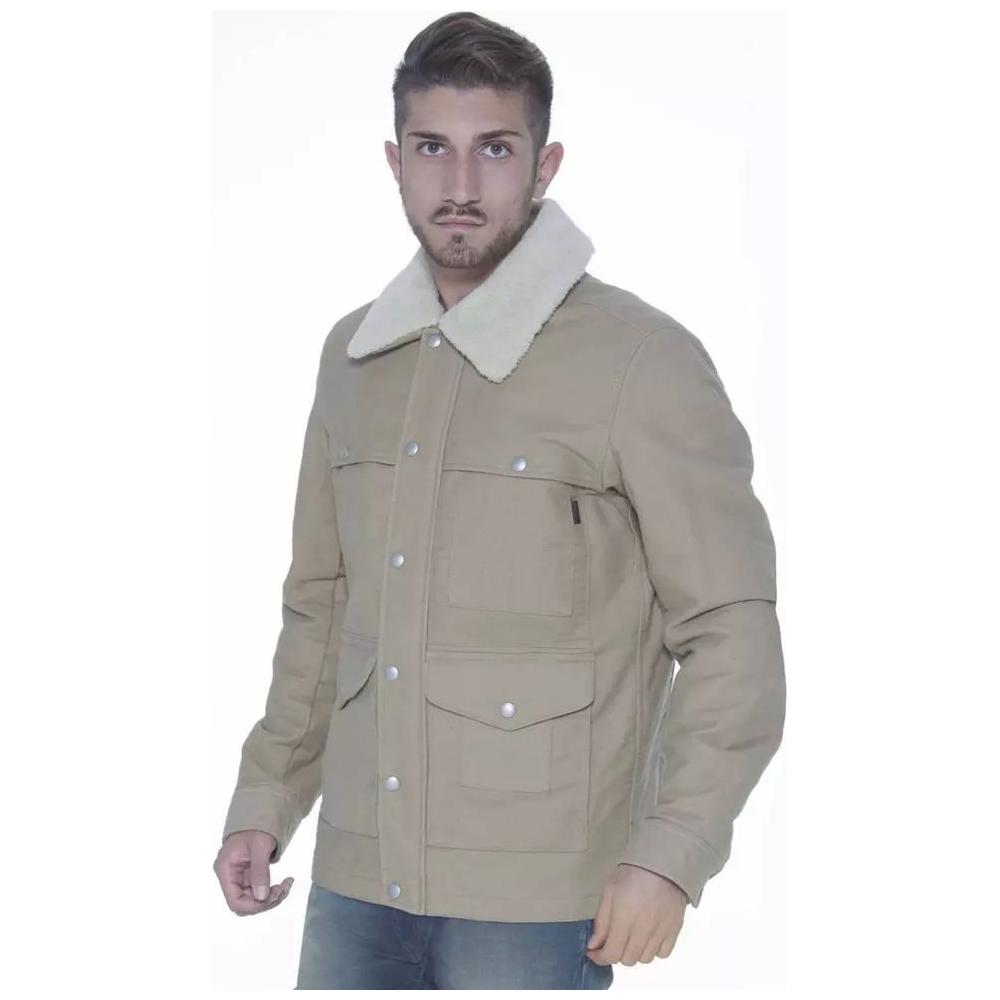 Gant | Beige Long-Sleeve Cotton Jacket with Pockets| McRichard Designer Brands   