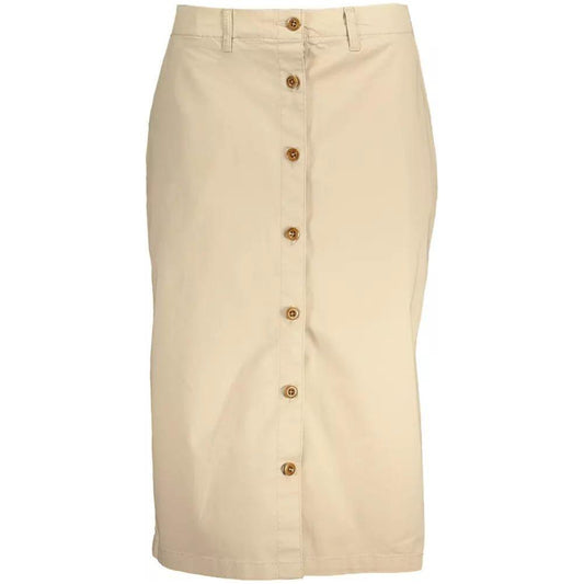 Gant Chic Beige Longuette Skirt with Classic Button Detail chic-beige-longuette-skirt-with-classic-button-detail