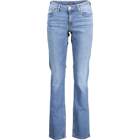 Chic Slim-Fit Faded Blue Jeans
