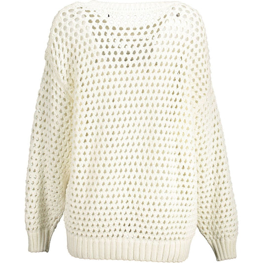 Gant | Elegant White Perforated Crewneck Sweater| McRichard Designer Brands   