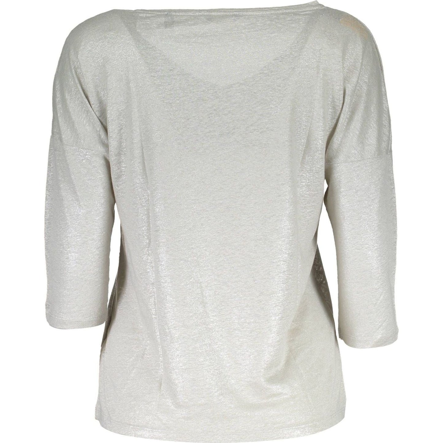 Gant Elegant Gray V-Neck Sweater with 3/4 Sleeves elegant-gray-v-neck-sweater-with-3-4-sleeves