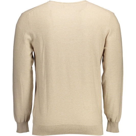 Gant Elegant Beige Crew-Neck Sweater with Embroidery elegant-beige-crew-neck-sweater-with-embroidery