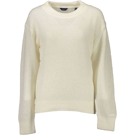 Gant Elegant White Wool-Blend Sweater elegant-white-wool-blend-sweater