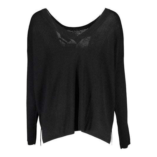Gant | Elegant Black Wool Sweater with Round Neck| McRichard Designer Brands   