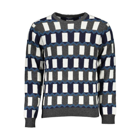 Gant | Chic Blue Wool-Blend Crew Neck Sweater| McRichard Designer Brands   