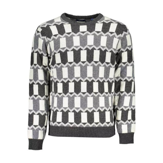 Gant | Elegant Gray Wool Blend Sweater – Men’s Winter Essential| McRichard Designer Brands   