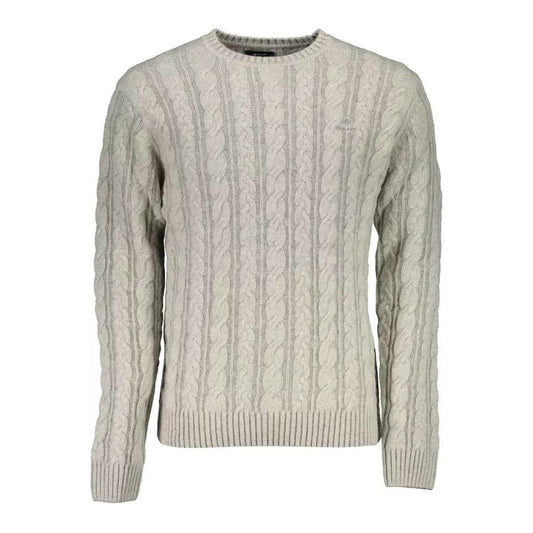 Elegant Gray Wool-Blend Sweater