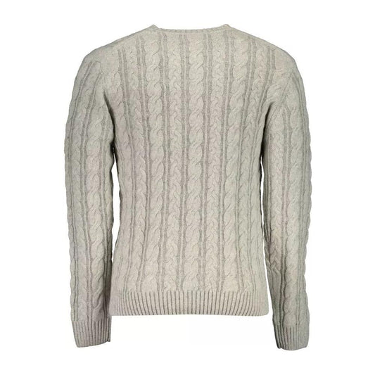 Gant | Elegant Gray Wool-Blend Sweater| McRichard Designer Brands   