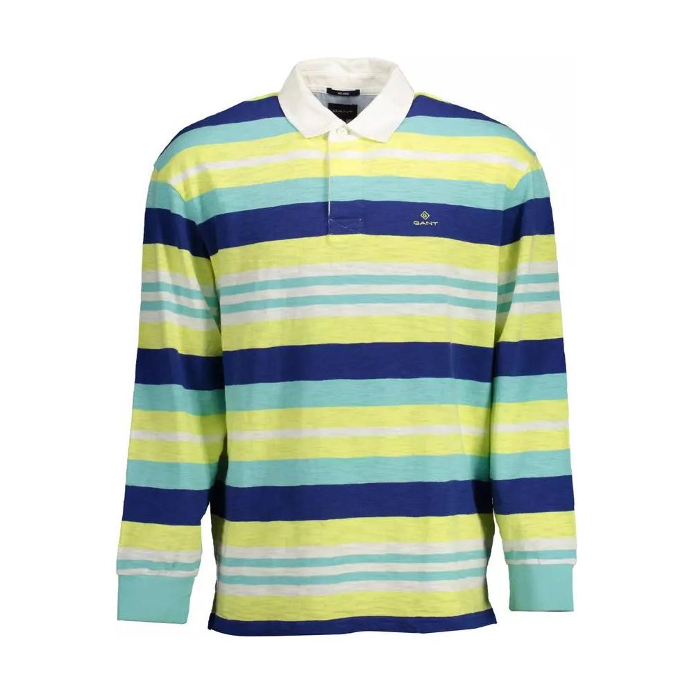 Elegant Long-Sleeved Yellow Polo with Contrasting Details