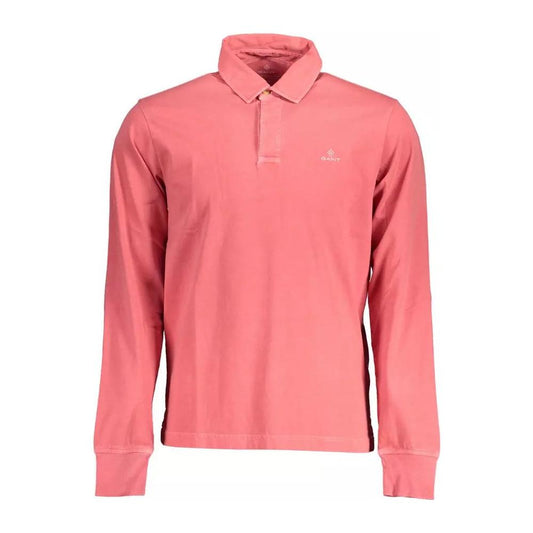 Gant Chic Pink Cotton Long-Sleeved Polo Shirt chic-pink-cotton-long-sleeved-polo-shirt