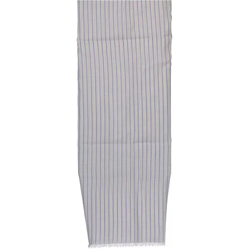 Gant Elegant White Cotton Scarf with Logo Detail elegant-white-cotton-scarf-with-logo-detail