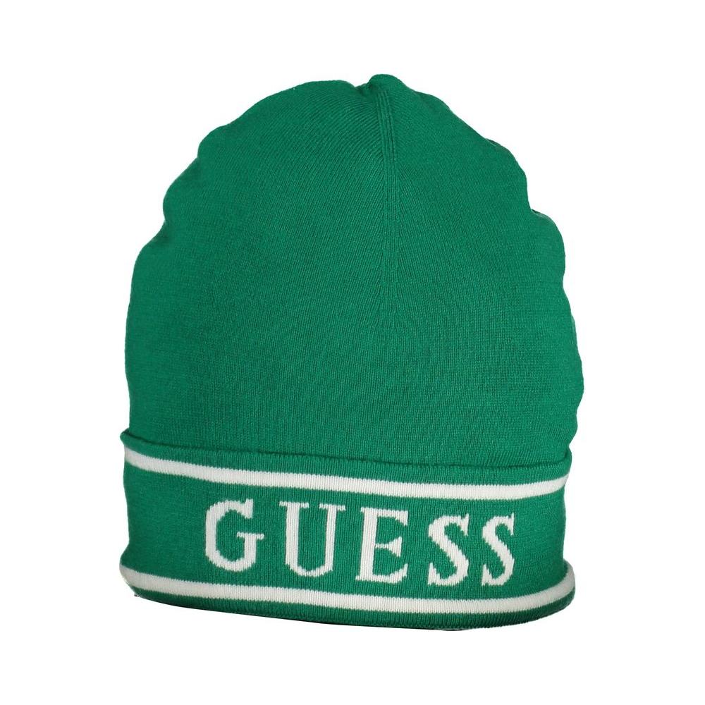 Guess Jeans Green Cotton Hat green-cotton-hat
