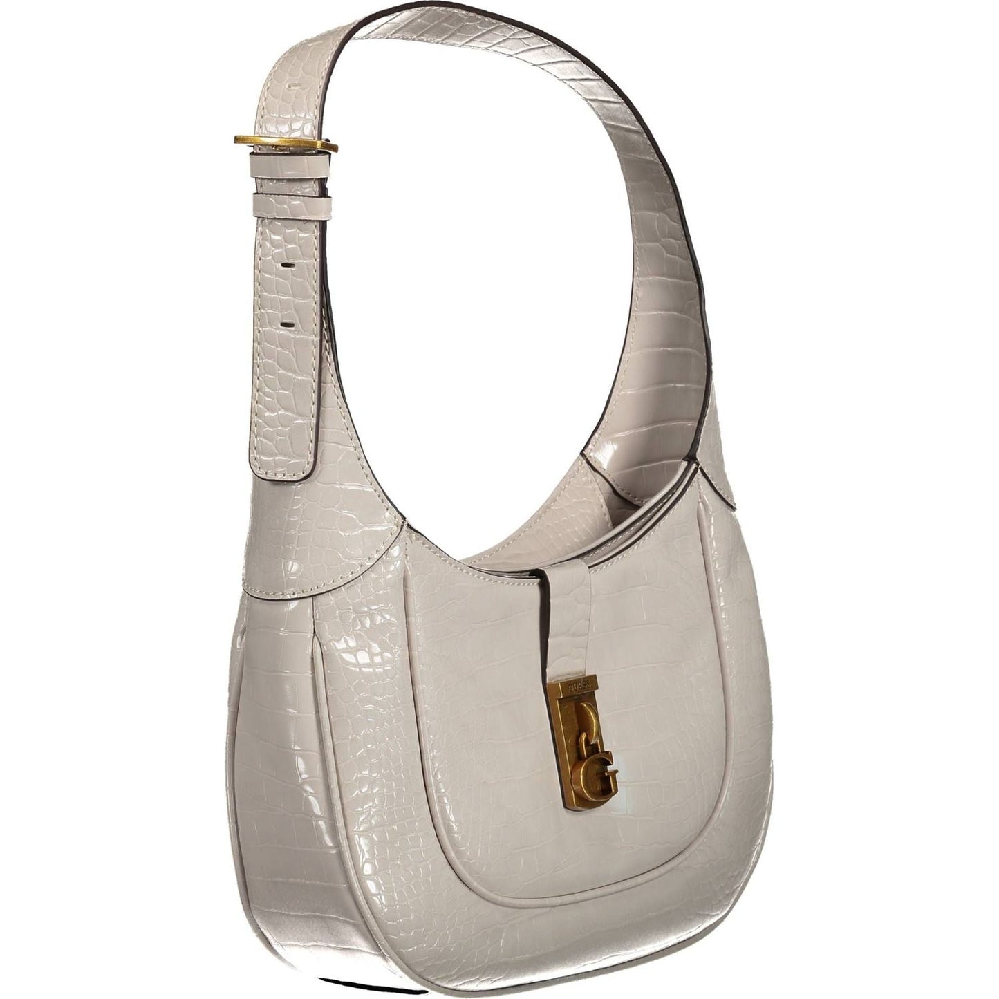 Guess Jeans Chic Gray Shoulder Bag with Contrasting Details chic-gray-shoulder-bag-with-contrasting-details
