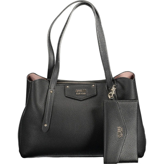 Guess Jeans Chic Black Dual-Compartment Handbag chic-black-dual-compartment-handbag
