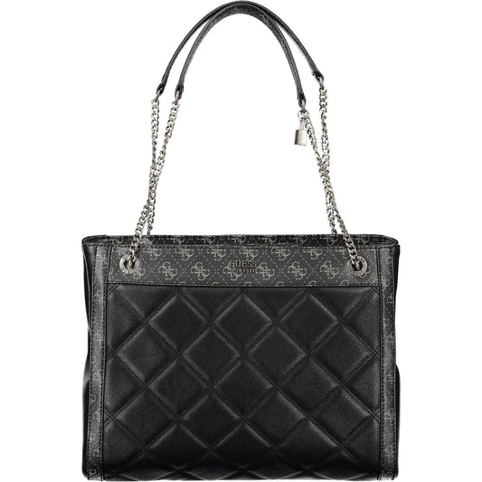 Elegant Black Multi-Compartment Handbag