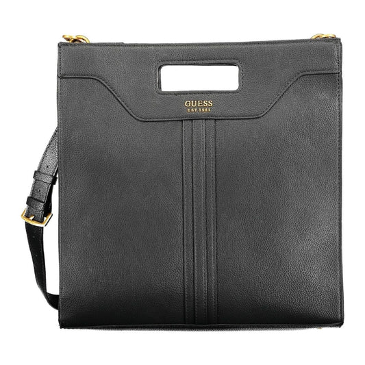 Guess Jeans Chic Black Handbag with Contrasting Details chic-black-handbag-with-contrasting-details