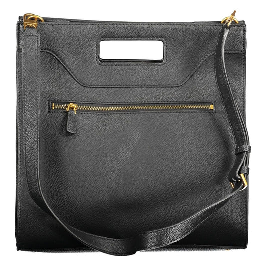 Chic Black Handbag with Contrasting Details