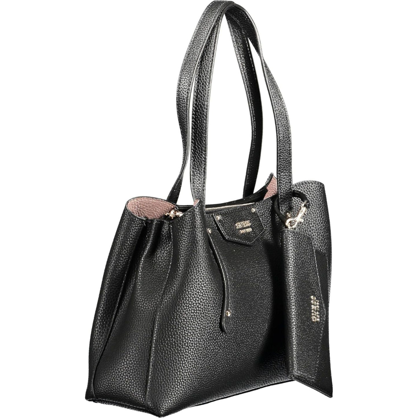 Guess Jeans Chic Black Dual-Compartment Handbag chic-black-dual-compartment-handbag
