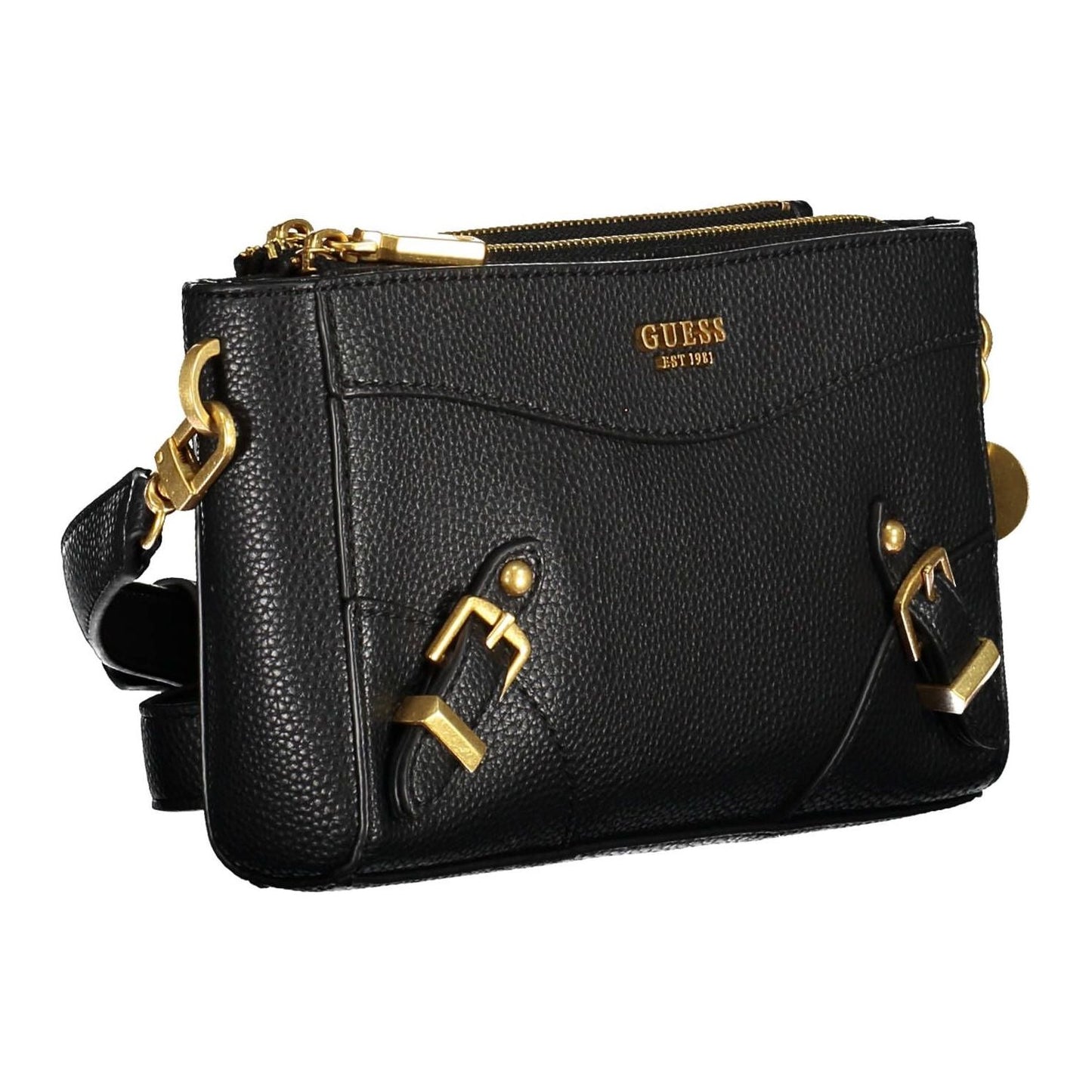 Guess Jeans Chic Contrasting Black Polyurethane Handbag chic-contrasting-black-polyurethane-handbag
