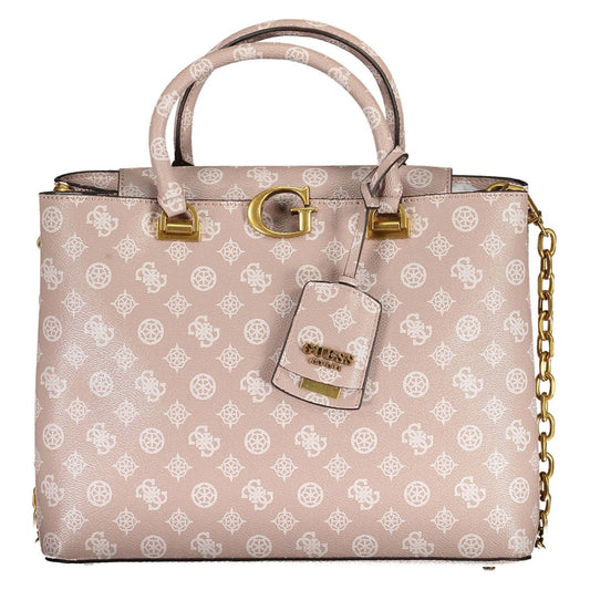 Guess Jeans Chic Pink Two-Handle Guess Handbag with Chain Strap chic-pink-two-handle-guess-handbag-with-chain-strap