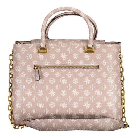 Guess Jeans Chic Pink Two-Handle Guess Handbag with Chain Strap chic-pink-two-handle-guess-handbag-with-chain-strap