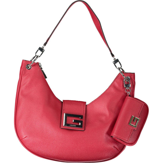 Guess Jeans | Chic Red Guess Polyurethane Handbag with Coin Purse| McRichard Designer Brands   