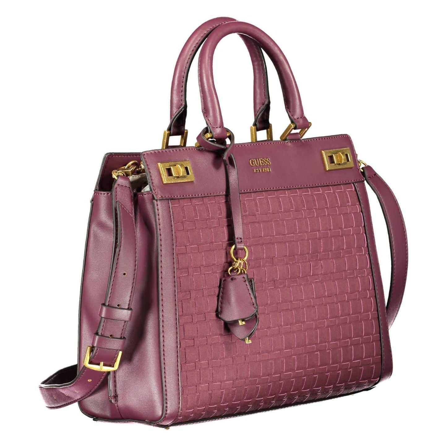 Elegant Purple Polyurethane Handbag