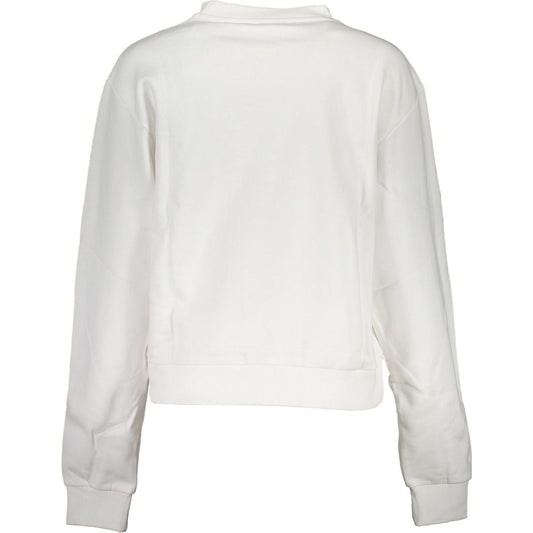 Guess Jeans Chic White Printed Sweatshirt with Rhinestones white-cotton-sweater-107
