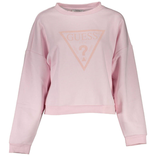 Guess Jeans | Chic Pink Printed Organic Cotton Sweater| McRichard Designer Brands   