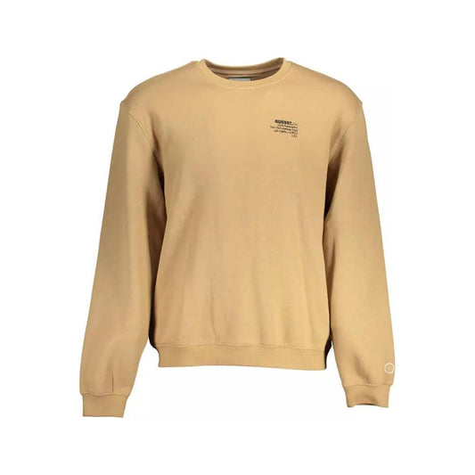 Guess Jeans Elevated Casual Beige Crew-Neck Sweatshirt elevated-casual-beige-crew-neck-sweatshirt